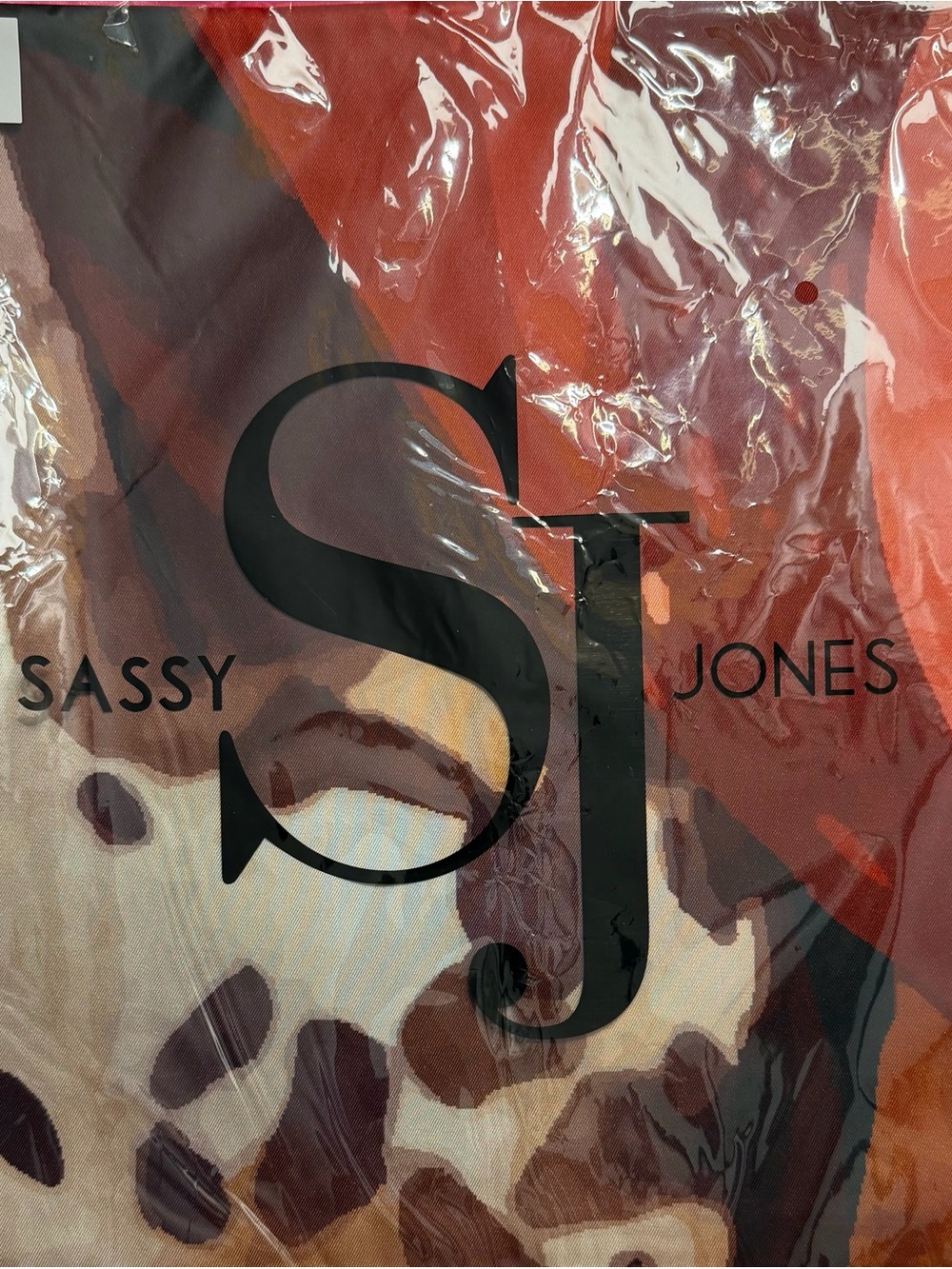 Sassy Jones Red and Orange Aaliyah Oversized Scarf 51 x 51